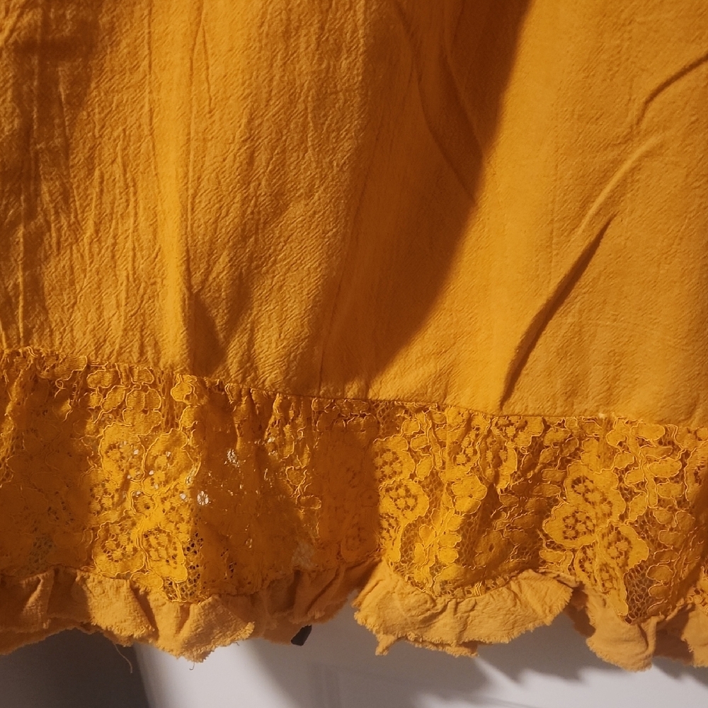 *NWT* Women's Umgee Mustard Lace Mini Dress Size Large - Picture 5 of 8